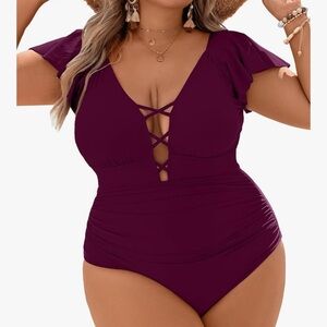 Elegant Purple Women's One Piece Swimsuit